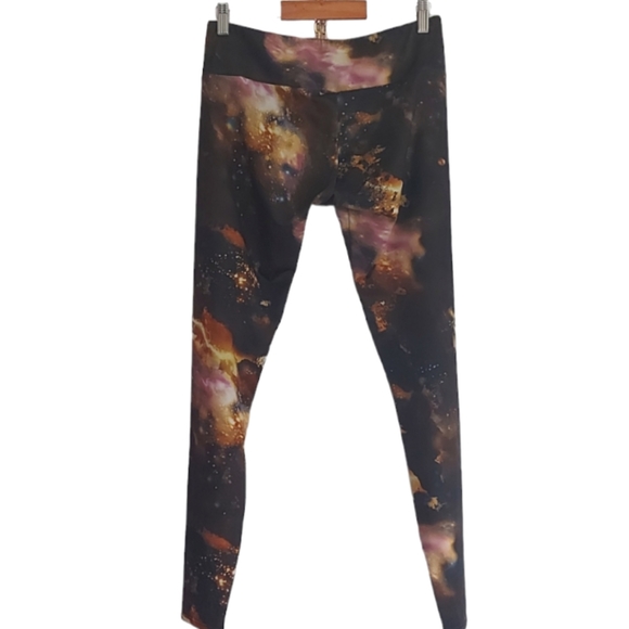 ONZIE Womens Size M/L Gym Leggings Yoga Trousers Galaxy Space Theme Print - Picture 4 of 7